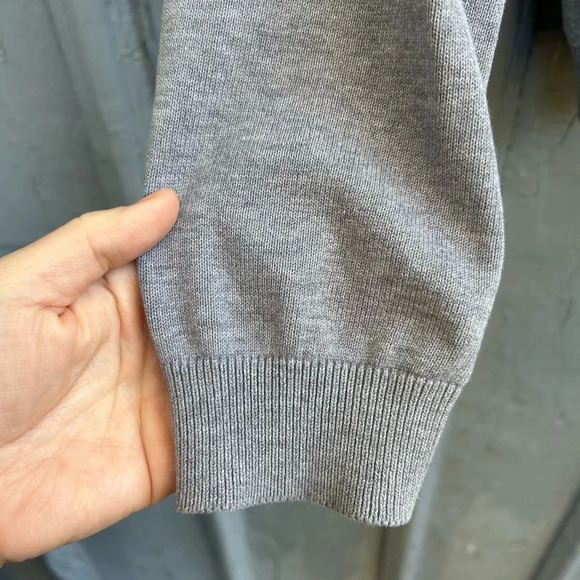 Okaidi Grey Cotton Elbow Patch Cardigan Sweater, size 14 - Picture 7 of 12